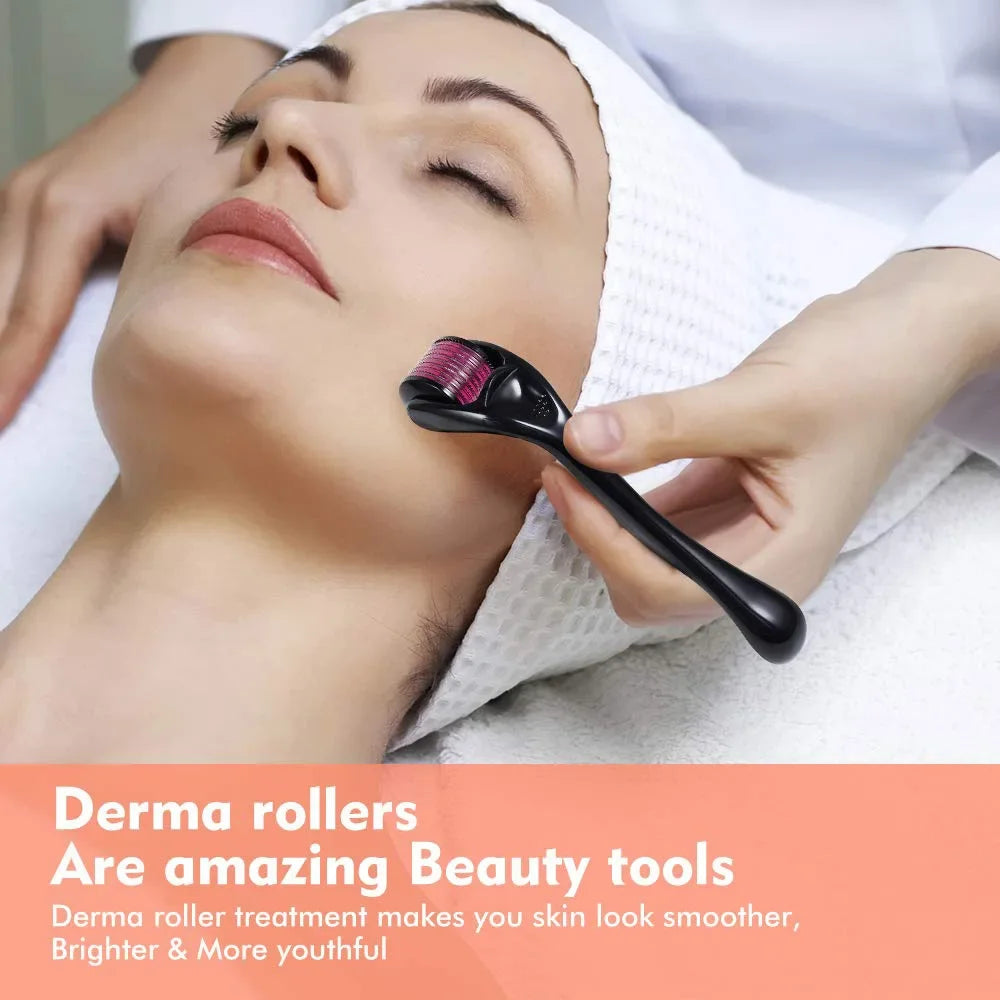 Derma Roller con 540 agujas para cuidado de la piel microneedling rejuvenecimiento de la piel y crecimiento del cabello